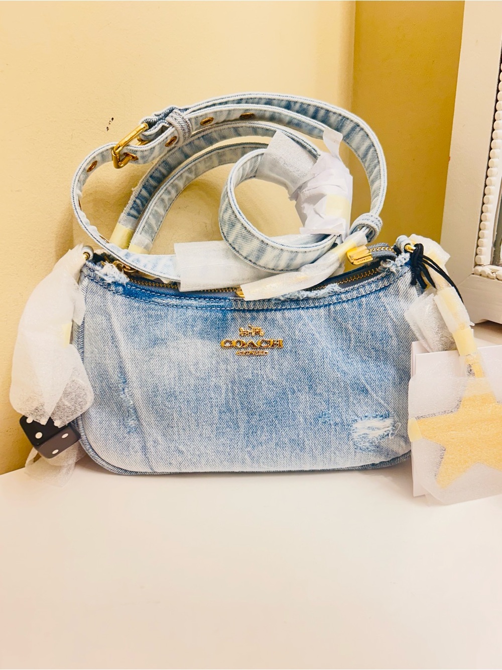 Coach Loved Denim Terri W/All Charms Crossbody/ Shoulder Bag - Picture 8 of 14